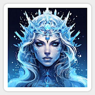 A Blue Ice Queen Portrait Sticker